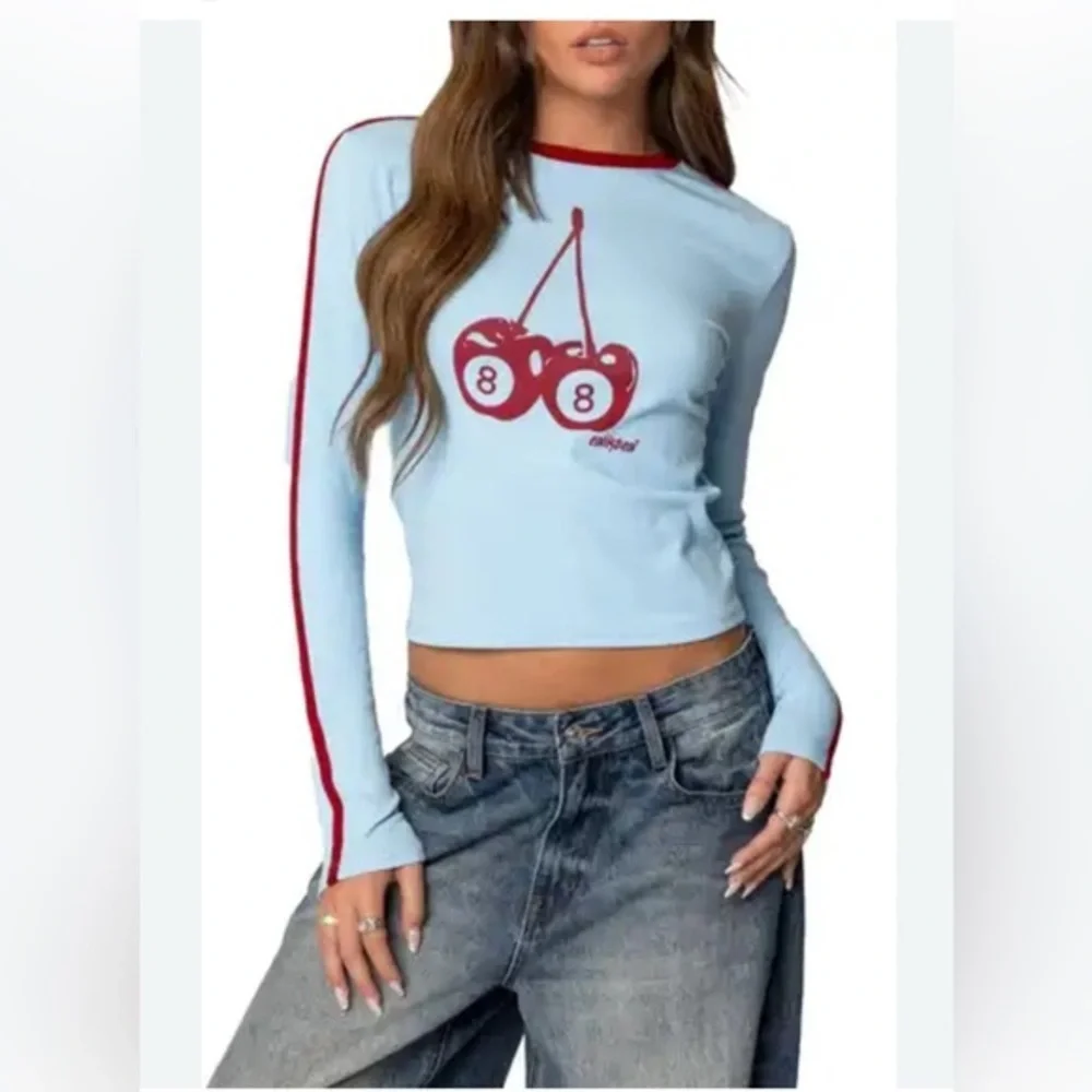 Edikted Cherry 8 Long Sleeve T Shirt